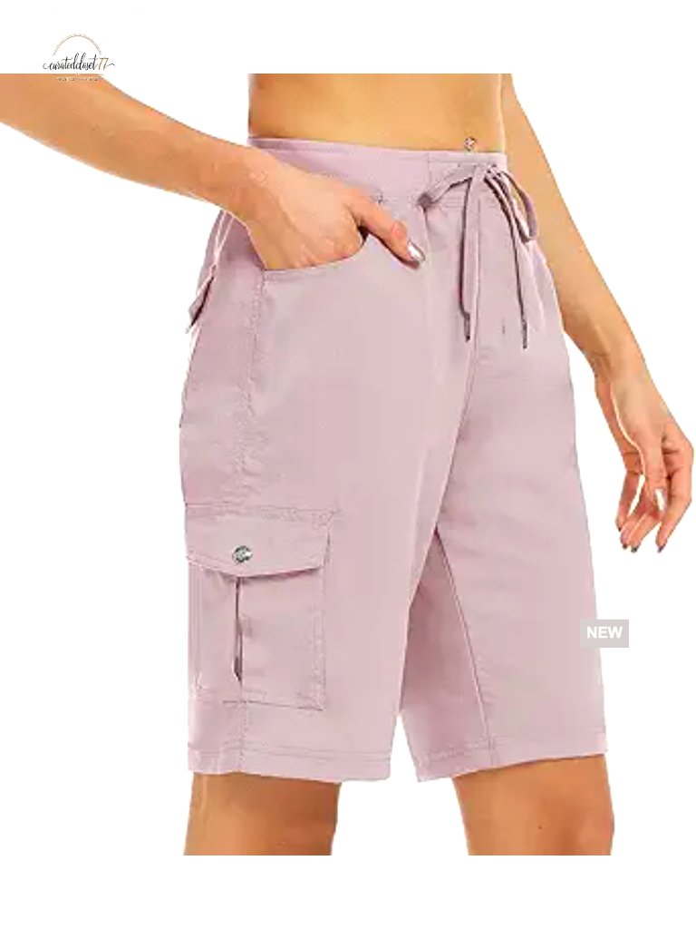 Women's 10" Hiking Cargo Shorts 6 Pockets Lightweight Quick Dry Athletic